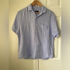 Proper Cloth Baird McNutt Irish Linen Shirt Size Large Short Length Light Blue